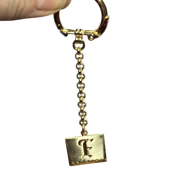 Hickok USA Accessories - Vintage Hickok USA Gold Engraved "F" Monogram Keychain/Key Fob/Watch Fob [J42]